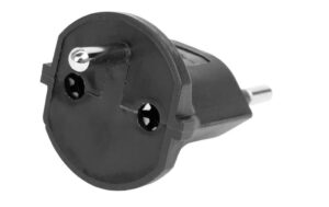 66205 - Mediatech STEFFEN Fixadapter 3-Pol Deutsch auf Stecker CH T12 schwarz, CEE7 auf T12 kaufen | Mediatech.ch