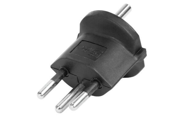 Fixadapter 3-Pol Deutsch auf Stecker CH T12 schwarz, CEE7 auf T12