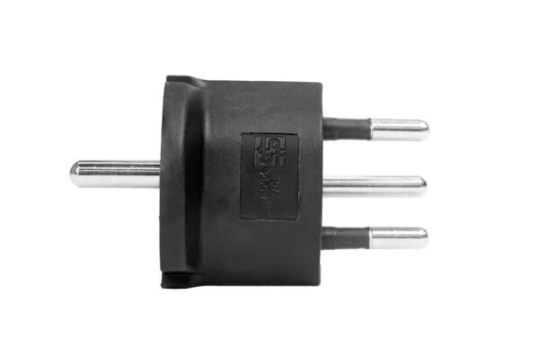 Fixadapter 3-Pol Deutsch auf Stecker CH T12 schwarz, CEE7 auf T12