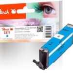 Peach Tinte Canon PGI-571 Cyan zu MG5700, 6800, 7700 Serie, 8.5ml