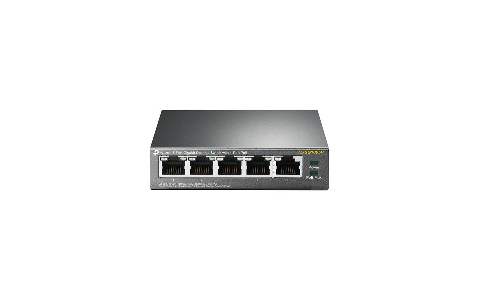 TP-Link TL-SG1005P:5Port Desktop PoE Switch 5x GE Ports, 4x 802.3af PoE, 56W PoE Budget kaufen Schweiz | Mediatech.ch