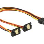 SATA zu 2x SATA Y-Stromadapter 30cm, unterstützt 3,3, 5 und 12 Volt