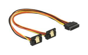 SATA zu 2x SATA Y-Stromadapter 30cm, unterstützt 3,3, 5 und 12 Volt