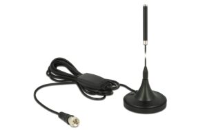 Delock DAB+ Antenne, 174-240Mhz, 21dBi, 5V F-Stecker, 28.4cm, Outdoor, 2m Kabel