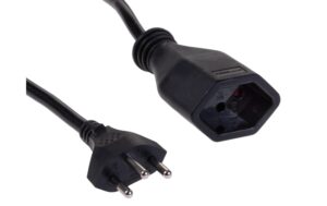 F.power Verlängerungskabel T13-T12 1.0m sw 230V, H05VV-F 3G1.00, schwarz (5/40)