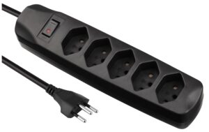 F.power Steckdosenleiste 5xT13 1.5m sw 230V, H05VV-F 3G1.00, MS, schwarz (5/25)