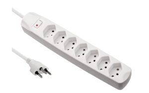 F.power Steckdosenleiste 7xT13 1.5m ws 230V, H05VV-F 3G1.00, MS, weiss (5/25)