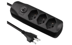 F.power Steckdosenleiste 3xT13 1.5m sw 230V, H05VV-F 3G1.00, OS, schwarz (5/25)