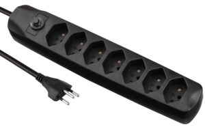 679483 - Mediatech F.power Steckdosenleiste 7xT13 1.5m sw 230V, H05VV-F 3G1.00, OS, schwarz (5/25)