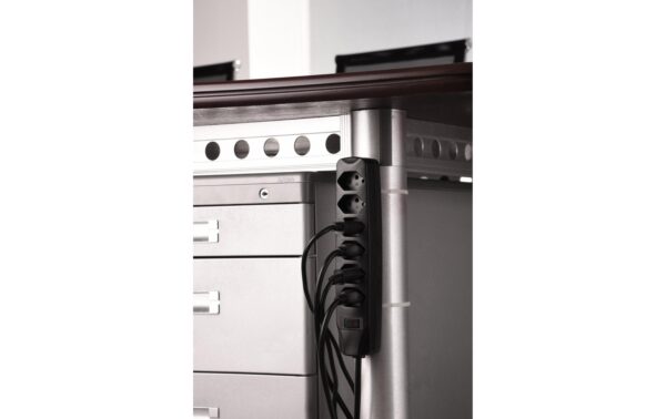 F.power Steckdosenleiste 7xT13 1.5m sw 230V, H05VV-F 3G1.00, OS, schwarz (5/25)