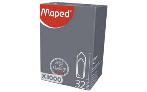 Maped Büroklammern 32mm metallfarbig 32mm, Schachtel zu 1000 Stck.,