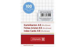 Brunnen Karteikarten A8 kariert 100 Stück, weiss