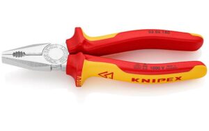 Knipex Kombizange verchromt VDE-geprüft 180 mm isoliert mit Mehrkomponenten-Hüllen kaufen | Mediatech.ch