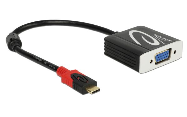 706508 - Mediatech Delock Monitoradapter USB Typ-C zu VGA 1920x1200, 60Hz, schwarz, DP Alternate Mode kaufen | Mediatech.ch
