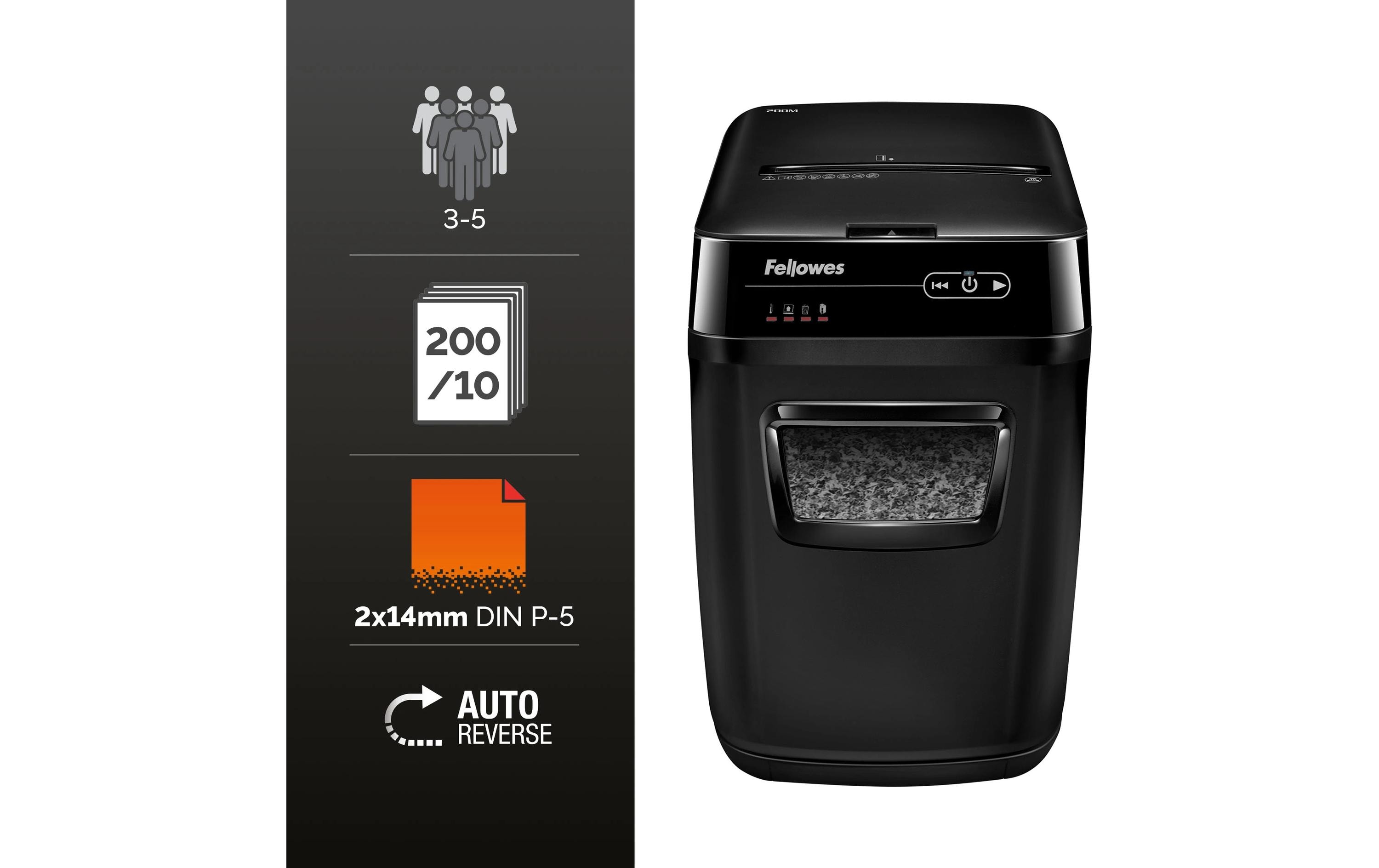 709648_2 - Mediatech Fellowes Aktenvernichter AutoMax 200M 1-3 Nutzer, bis 200 Blatt