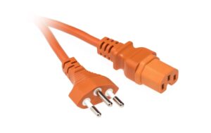 Apparatekabel C15/Typ12, 3m orange, H05VV-F 3G 1.0mm2