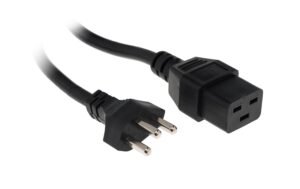 Netzkabel T23 - C19, schwarz 1m Kabel, H05VV-F 3G1.5mm