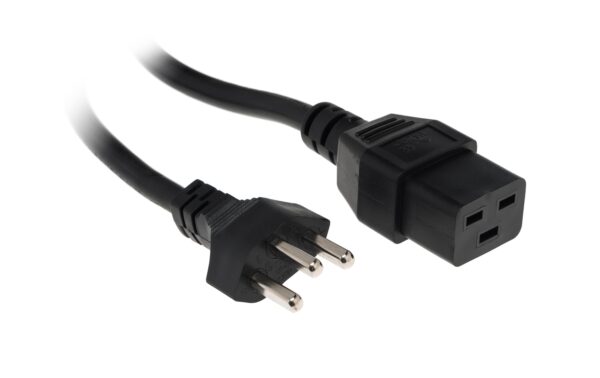 Netzkabel T23 - C19, schwarz 8m Kabel, H05VV-F 3G1.5mm
