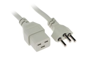 Netzkabel T23 - C19, grau 1.75m Kabel, H05VV-F 3G1.5mm
