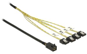 Delock SAS Kabel: SFF-8643- 4xSATA, 0.5m für 4 SATA HDD/SSD an SFF-8643 Controller