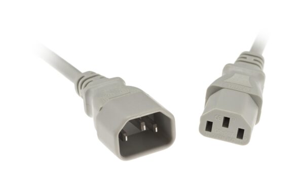 Gerätekabel C13-C14, 1m grau, H05VV-F 3G 0,75mm²