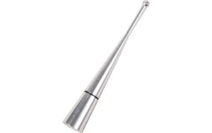 Universal Antennenstab Alu-Design kurz 10 cm, silber mit Adapter M5 und M6,
