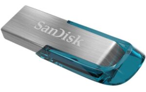SanDisk USB3.0 Ultra Flair 64GB, blau Lesegeschw. 150MB/s, Metall Gehäuse