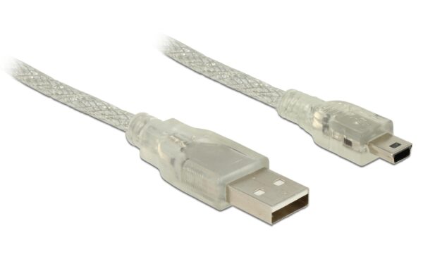 720020 - Mediatech Delock USB2.0-Kabel A-MiniB: 0.5m transparent kaufen Schweiz | Mediatech.ch
