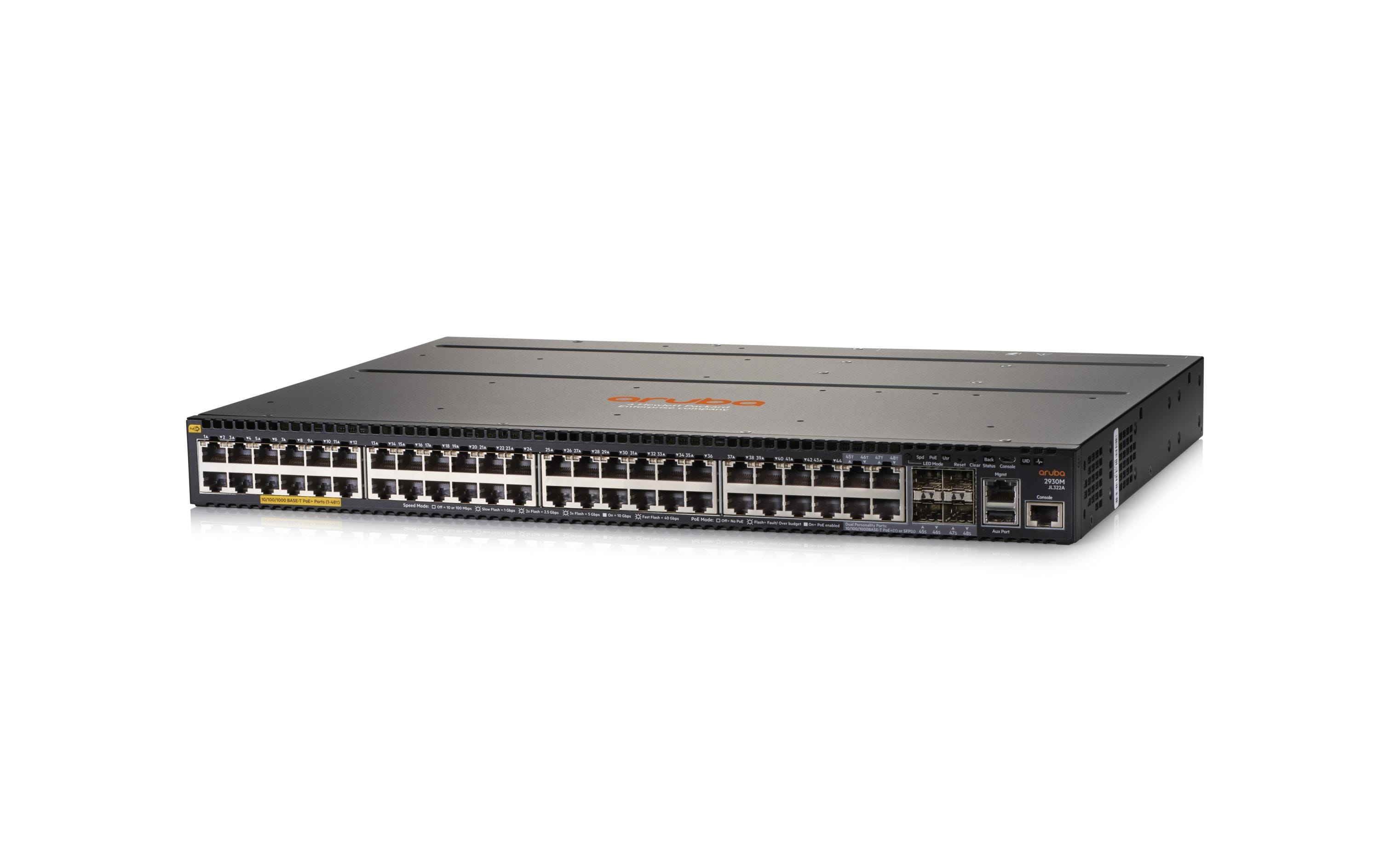 720492 - Mediatech HPE Aruba Networking HP 2930M-48G-PoE+: 48 Port L3 Switch Managed, 48x1Gbps, 1x expansion Slot kaufen | Mediatech.ch