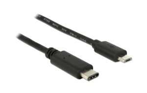 Delock USB2.0-Kabel TypC - MicroB: 50cm, schwarz max. 480Mbps, Typ-C kaufen | Mediatech.ch