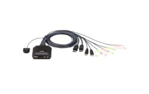 Aten CS22DP: USB DP KVM Switch, 2Port 2x 1.2m, 4096x2160@30Hz