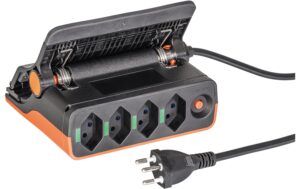 725985 - Mediatech STEFFEN Steckdosenleiste 4x T13, schwarz ohne Schalter, 3m Kabel, Clip, Lock kaufen Schweiz | Mediatech.ch