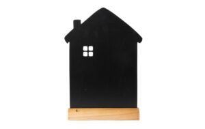 Securit Tischkreidetafel Silhouette Haus Holzfuss, inkl. 1 weisser Kreidestift