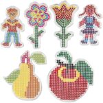 Creativ Company Steckplatten-Set Medium 6 Stück, Blumen und Tiere