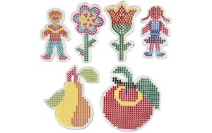 Creativ Company Steckplatten-Set Medium 6 Stück, Blumen und Tiere