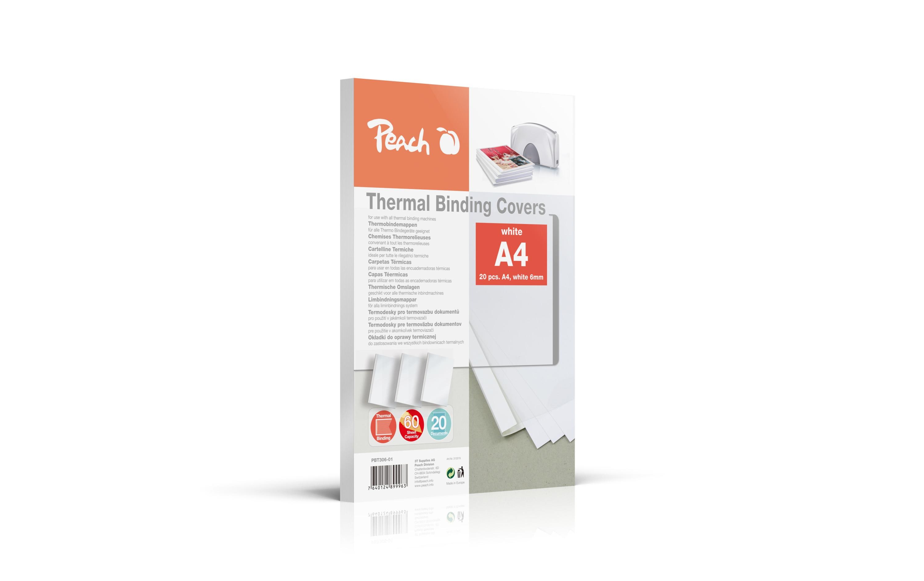 Peach Einbanddeckel weiss 6.0mm, 20 Blatt kaufen Schweiz | Mediatech.ch