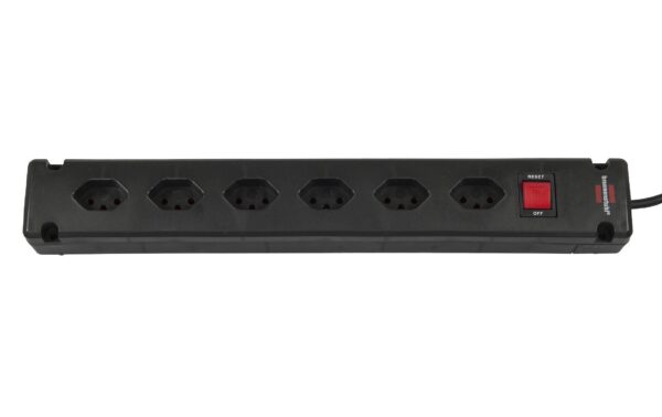 Brennenstuhl Bremounta Steckdosenleiste 6xT13, mit Schalter, schwarz, 3m Kabel