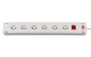Brennenstuhl Bremounta Steckdosenleiste 6xT13, mit Schalter, weiss, 3m Kabel