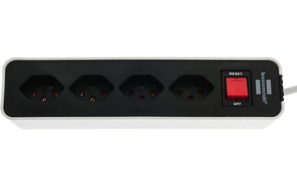 747907 - Mediatech Brennenstuhl Ecolor Steckdosenleiste 4xT13, mit Schalter, weiss/schwarz, 1.5m