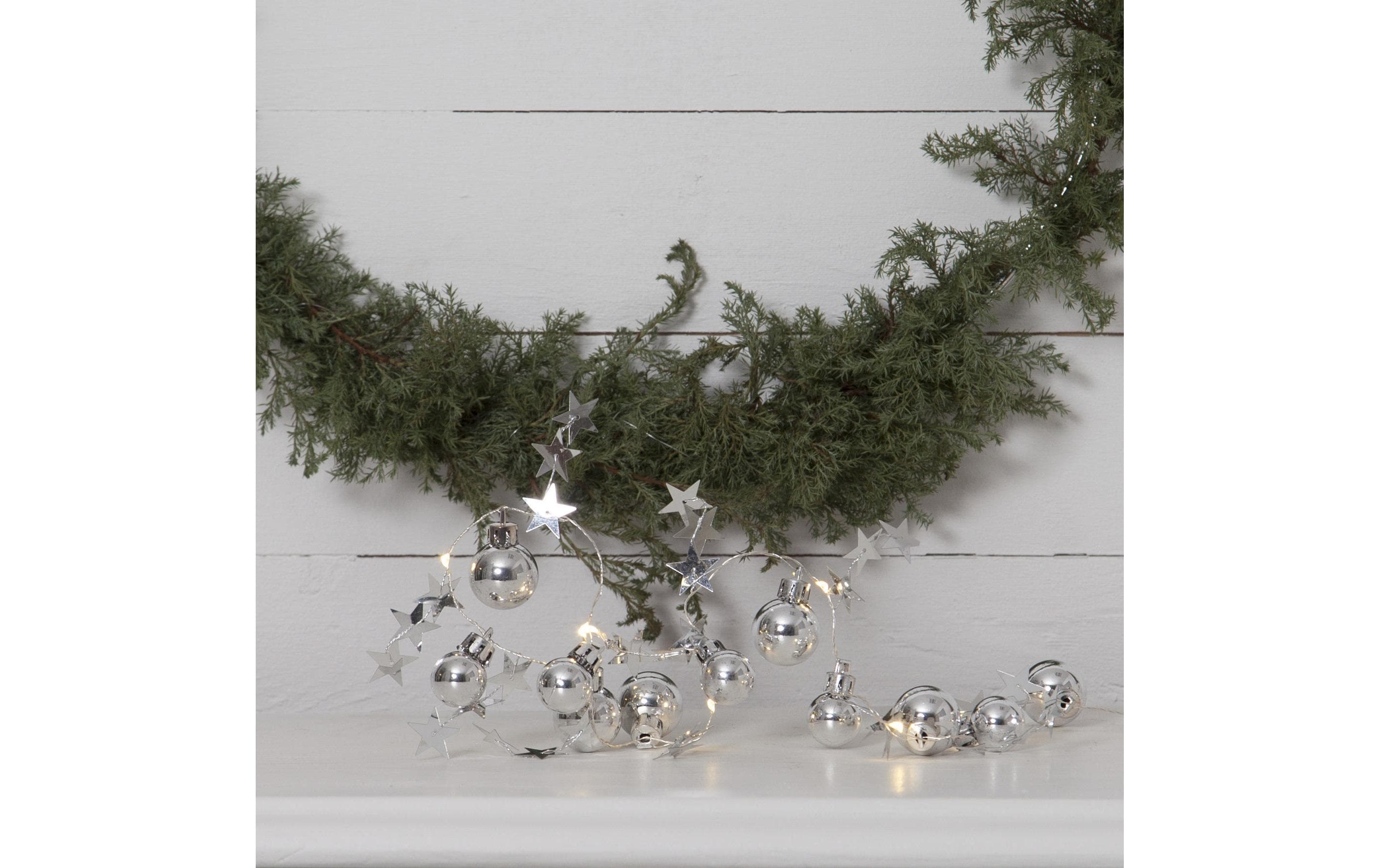 748005_1 - Mediatech Star Trading LED Lichterkette Stern silber 10 LED, Bat: 3xAA m Timer, Zul 50cm L:90cm