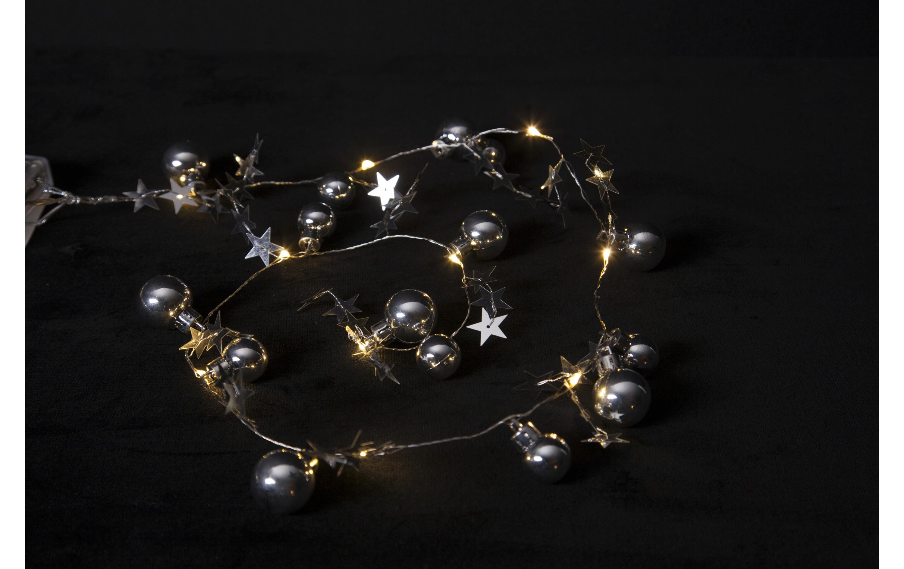 748005_3 - Mediatech Star Trading LED Lichterkette Stern silber 10 LED, Bat: 3xAA m Timer, Zul 50cm L:90cm