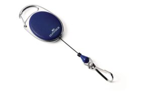 Durable Kartenhalter Style dunkelblau mit Karabinerhaken, bis zu 80cm