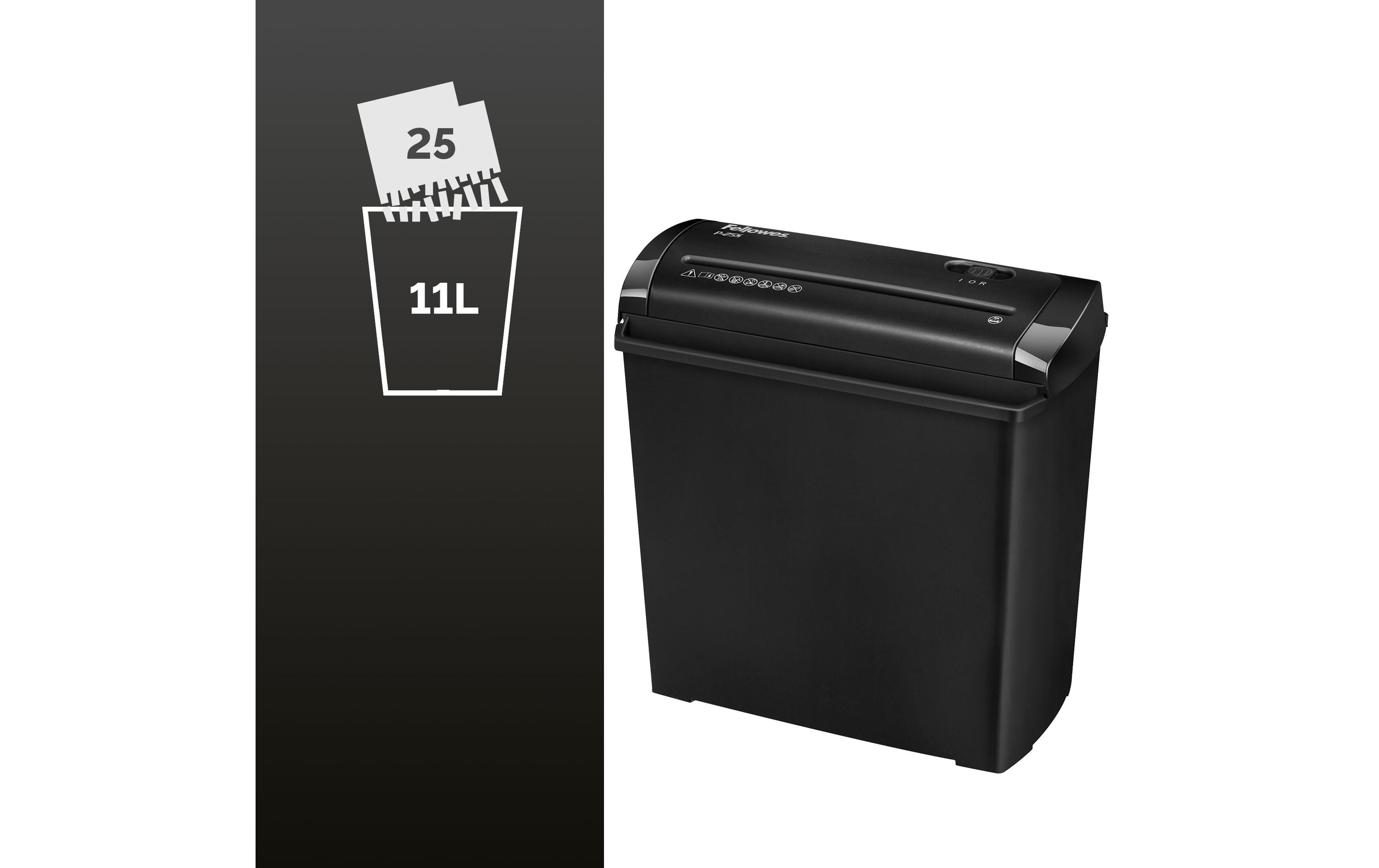 754723_3 - Mediatech Fellowes Aktenvernichter P-25S Bis 5 Blatt, 11 Liter, Sicherheitsstufe P-1