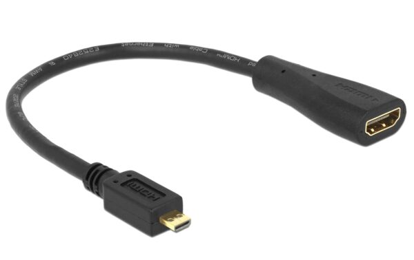 755802 - Mediatech Delock Monitoradapter Micro-D HDMI zu HDMI, 23cm schwarz, 1920x1200 @ 60 Hz kaufen | Mediatech.ch