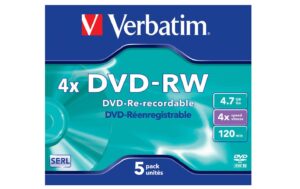 758232 - Mediatech Verbatim DVD-RW 4.7GB, 5er Jewel Case bis 4-fach, nicht bedruckbar, mit Logo kaufen Schweiz | Mediatech.ch