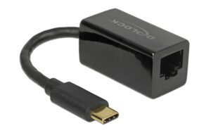 Delock USB3.1 Typ-C zu LAN Adapter 10/100/1000Mbps Gigabit, schwarz, Kompakt kaufen Schweiz | Mediatech.ch