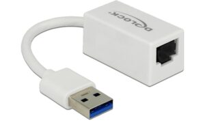 Delock USB3.1-A zu LAN Adapter, Kompakt 10/100/1000Mbps, weiss, Realtek RTL8153 kaufen Schweiz | Mediatech.ch