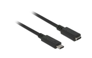 770126 - Mediatech Delock USB3.1 Kabel Gen2 USB-C Verlängerung 0.5m, 5Gbps, 3Ampere, schwarz