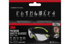 3M Solus Schutzbrille klar, grün mit Antibeschlag-Beschichtung, 1 Stück