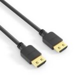 PureInstall, HDMI Kabel, 1.00m schwarz Dünnes, High-Speed mit Ethernet HDMI
